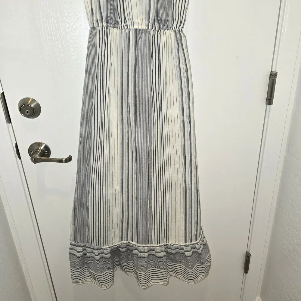 Japna Blue & White Halter Maxi Dress Ruffled Hem Elastic Waist UnderSkirt Sz M - Picture 5 of 12